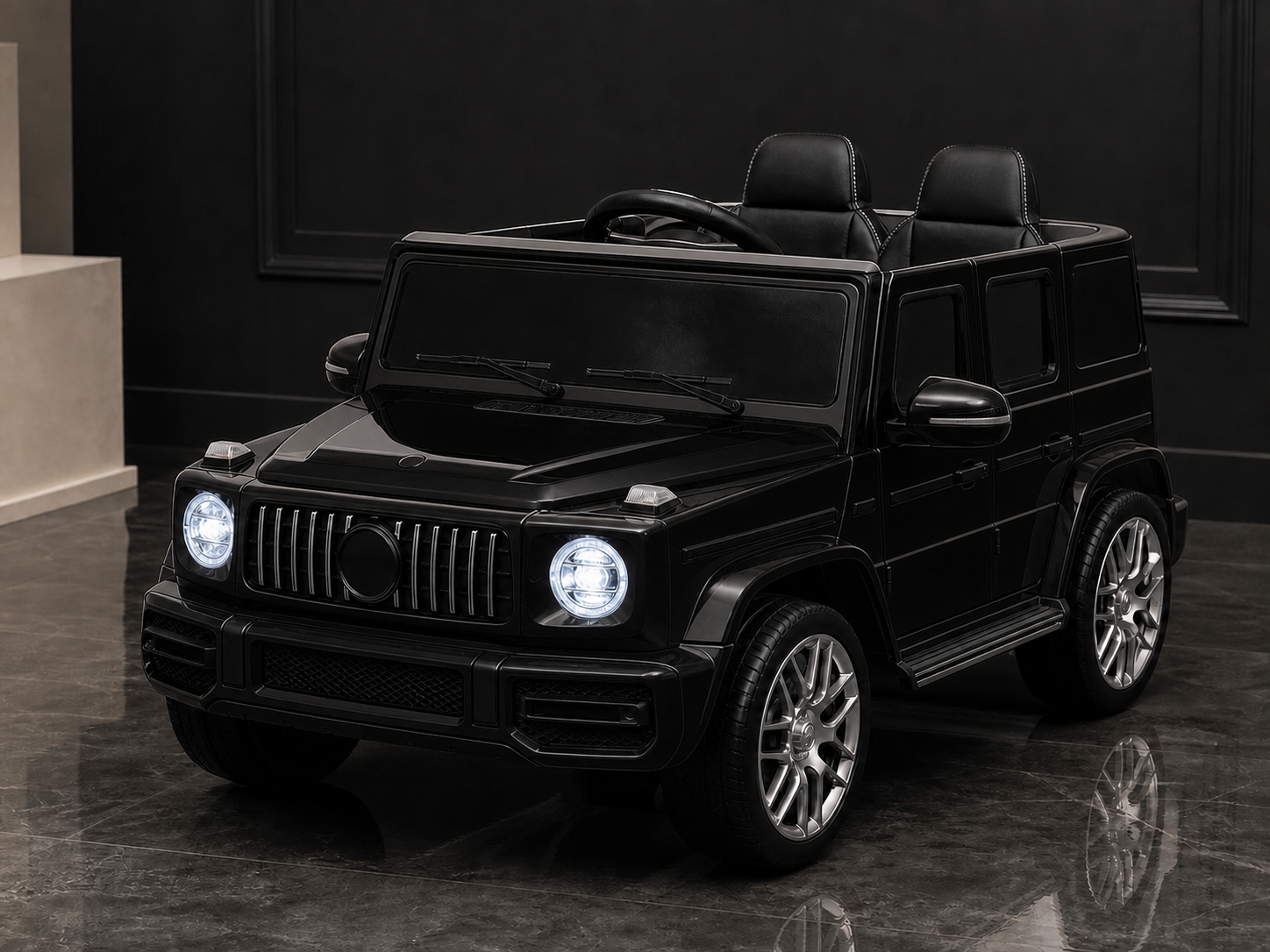 Black Mercedes-AMG G63 children’s ride-on car